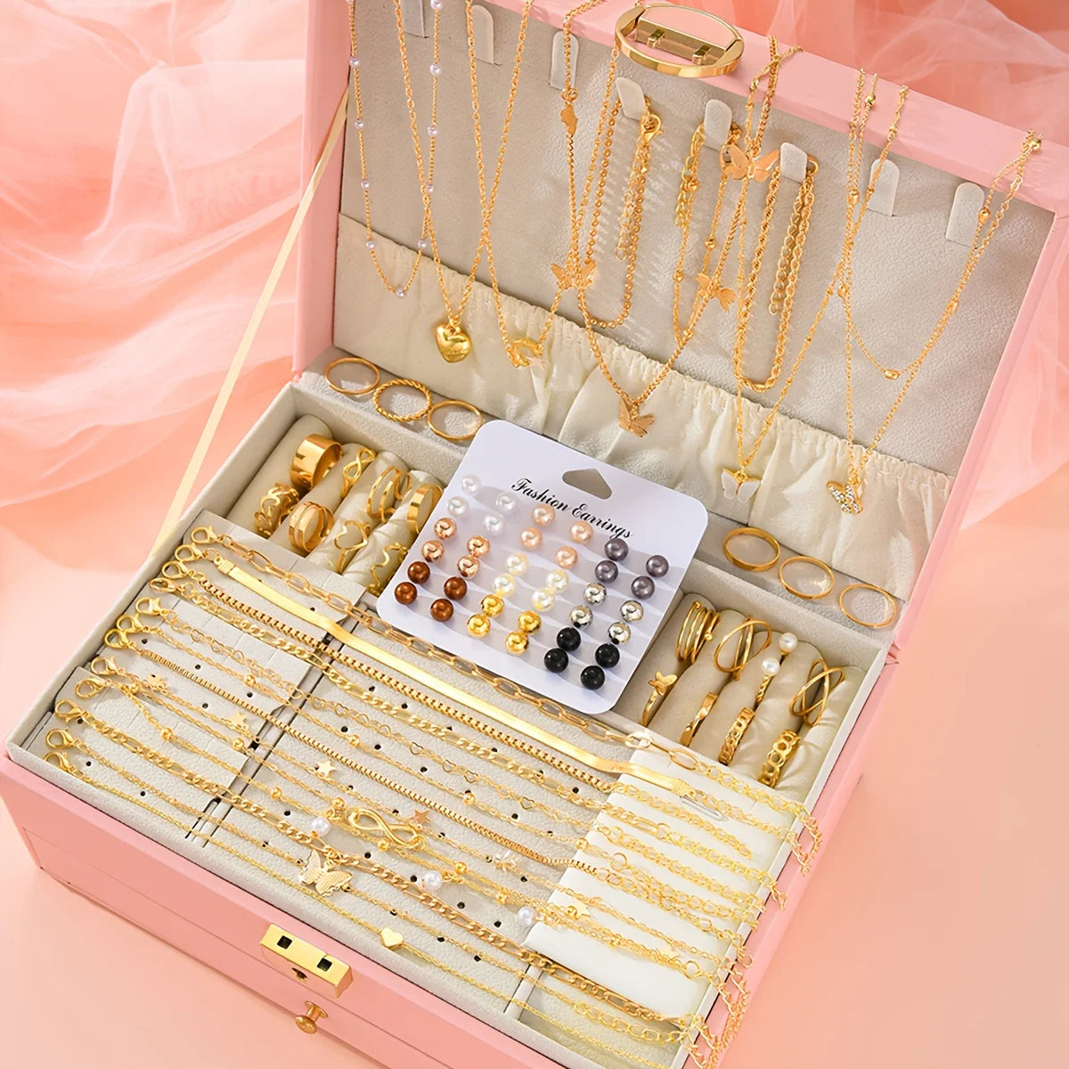 Mega Kit com 83 Joias Femininas Elegantes com Pérolas