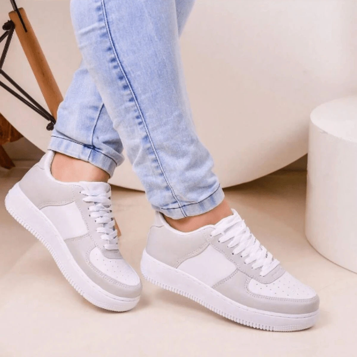 Vendedor IndicadoTênis Casual Feminino Masculino Force Liso Couro Original colorido