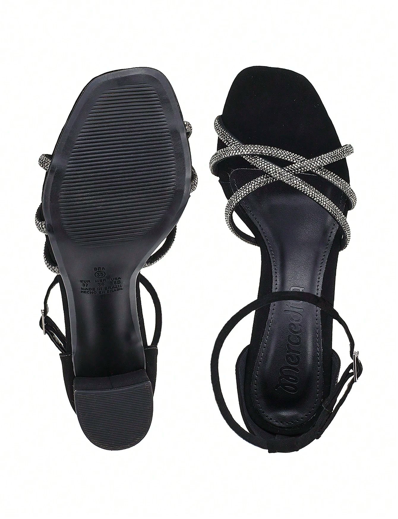 Vendedor IndicadoSandália Feminina Salto Pregado Saltinho Shekinah Lançamento Strass Confortável Moda