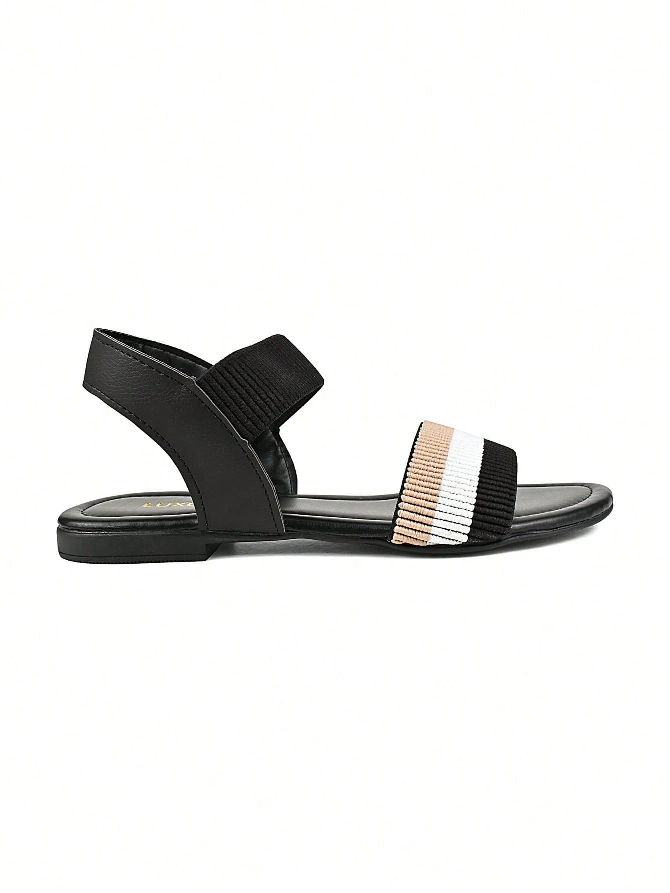 Sandália Feminina Rasteira Elástico Flat Sola Baixa Luxury