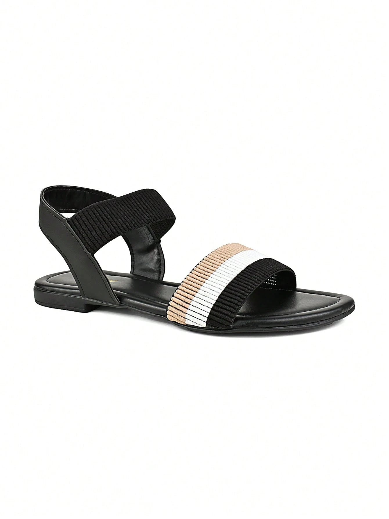 Sandália Feminina Rasteira Elástico Flat Sola Baixa Luxury