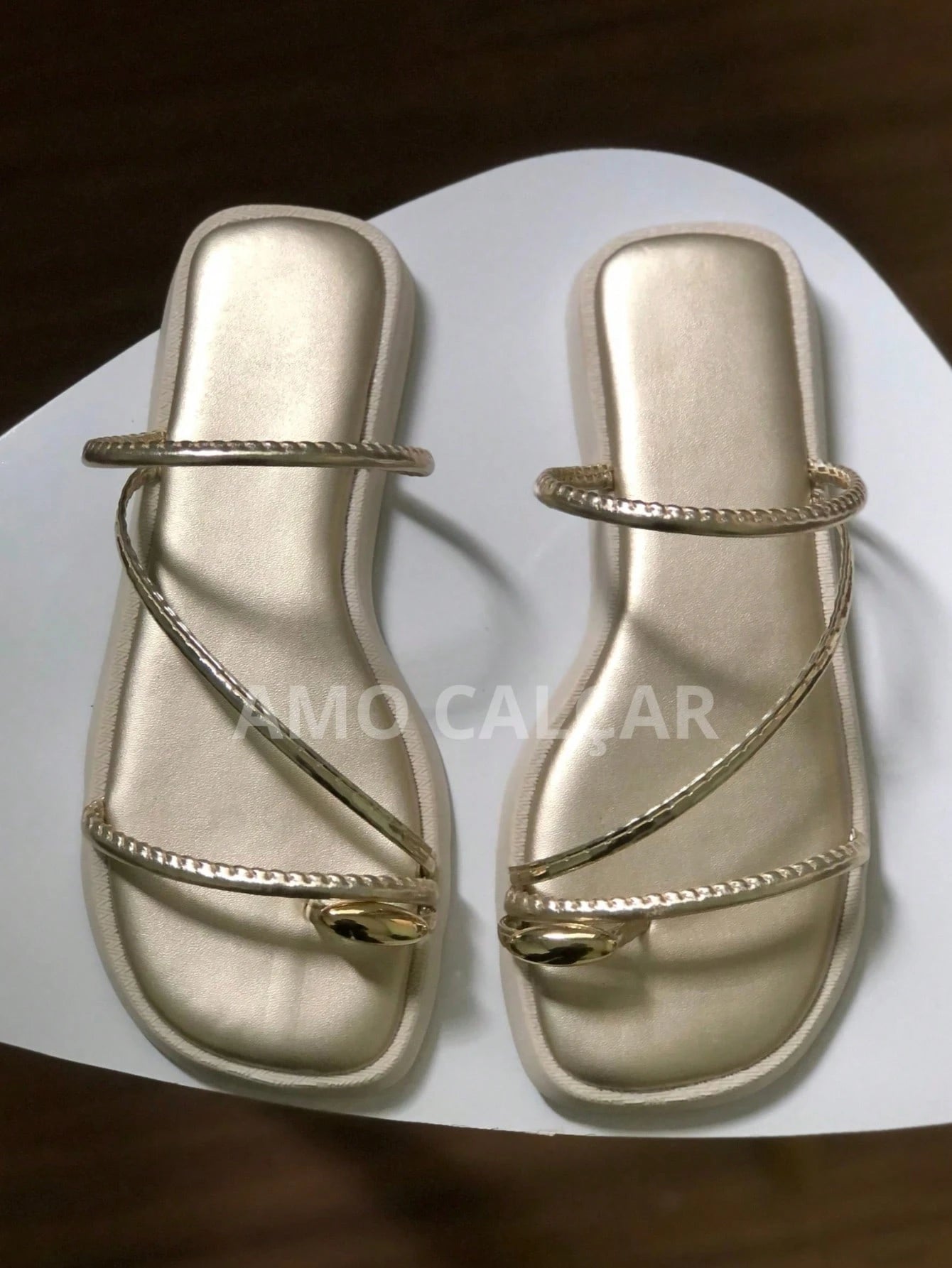 Sandália Feminina Flatform com detalhe em abs no dedinho elegante rasteirinha feminina