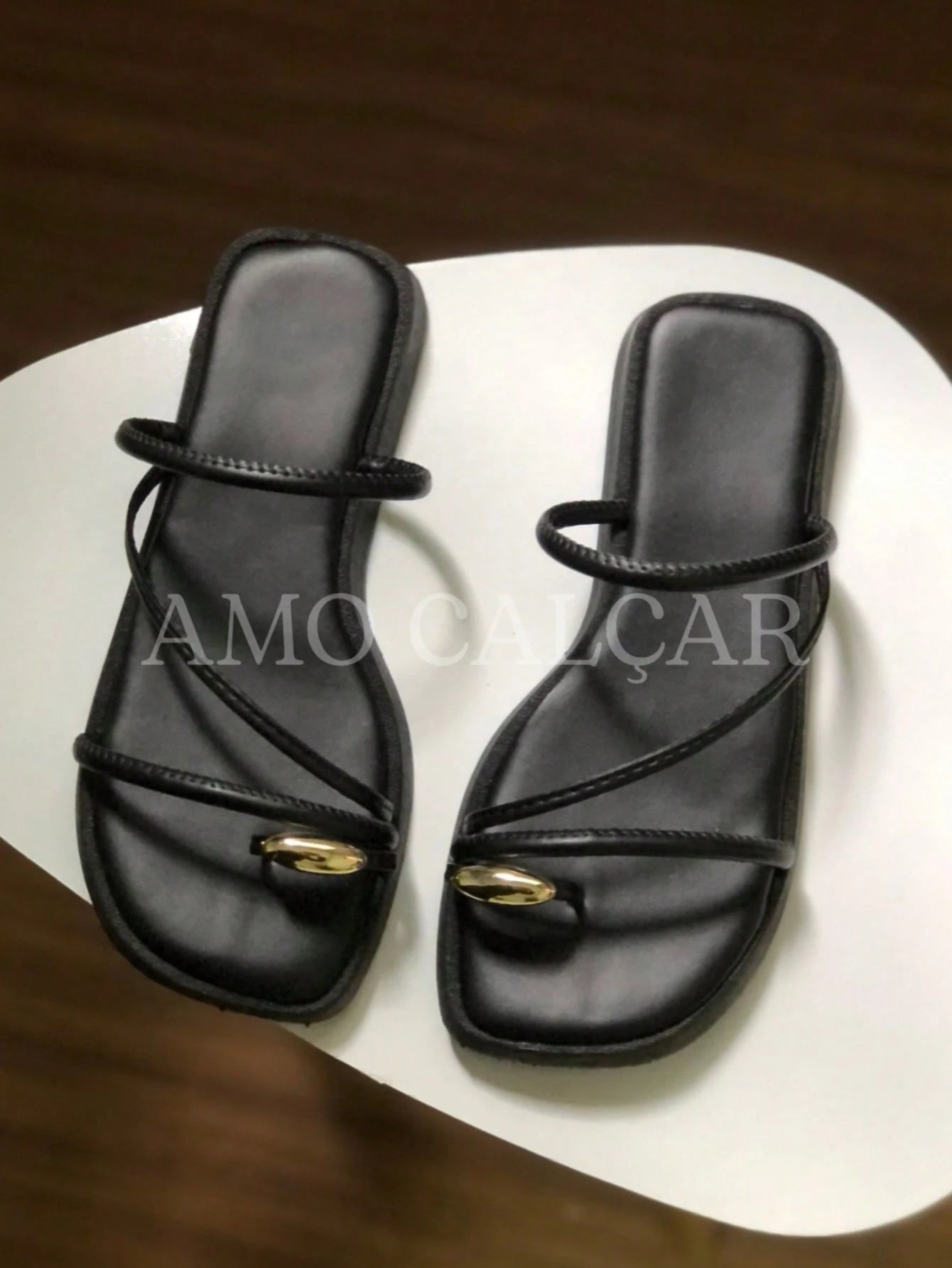 Sandália Feminina Flatform com detalhe em abs no dedinho elegante rasteirinha feminina