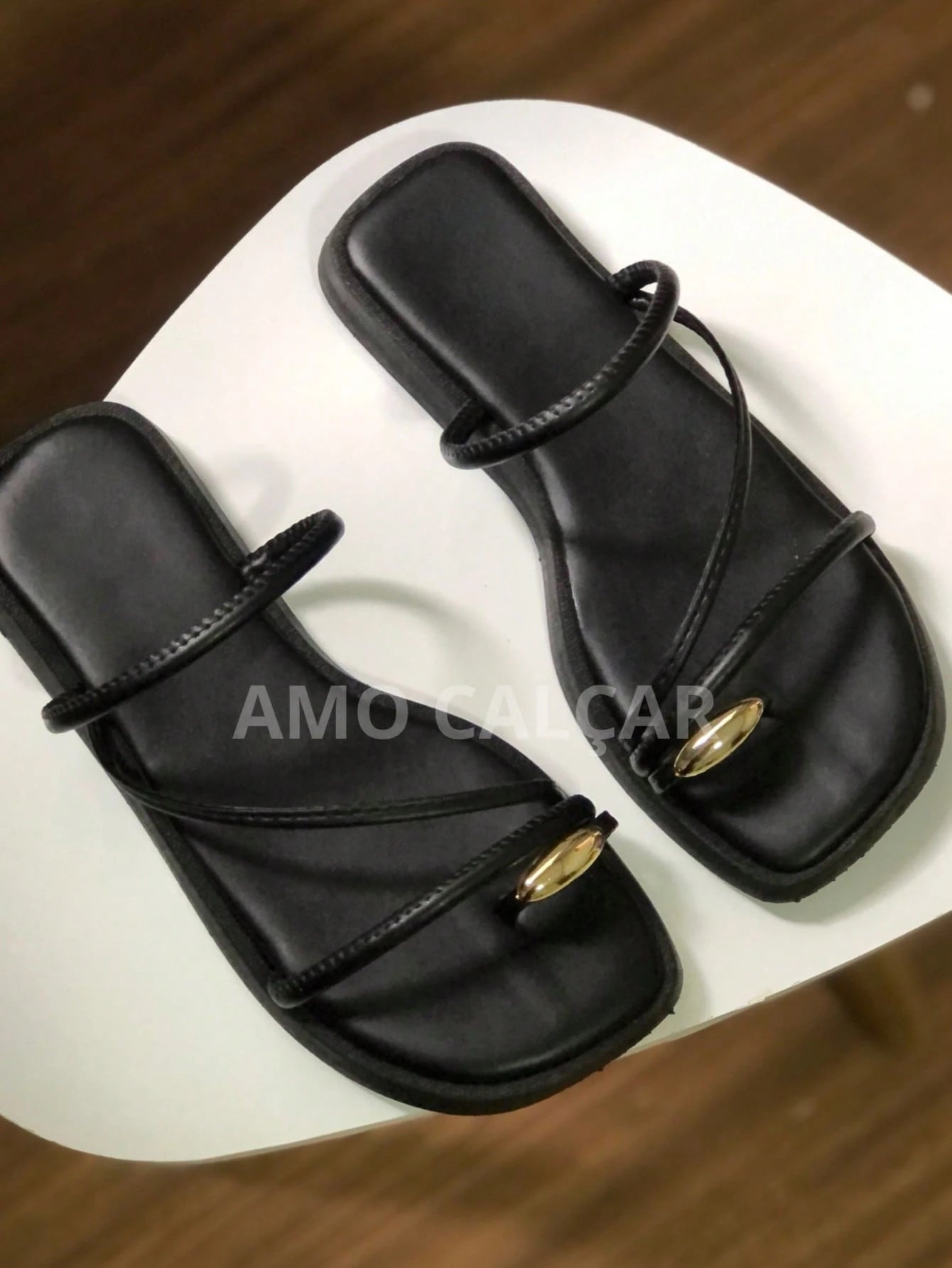 Sandália Feminina Flatform com detalhe em abs no dedinho elegante rasteirinha feminina