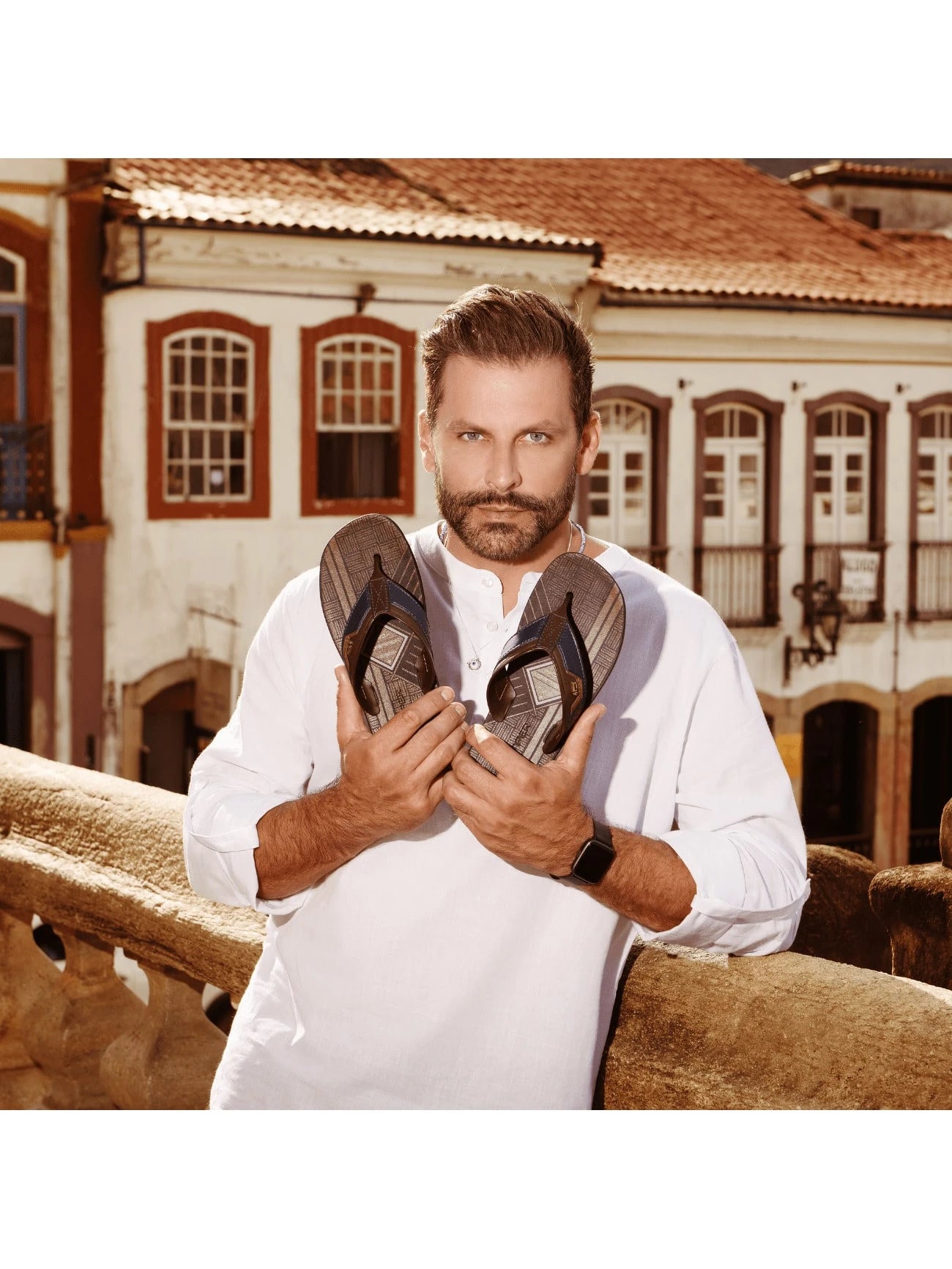Sandália Masculina Casual em Couro PU