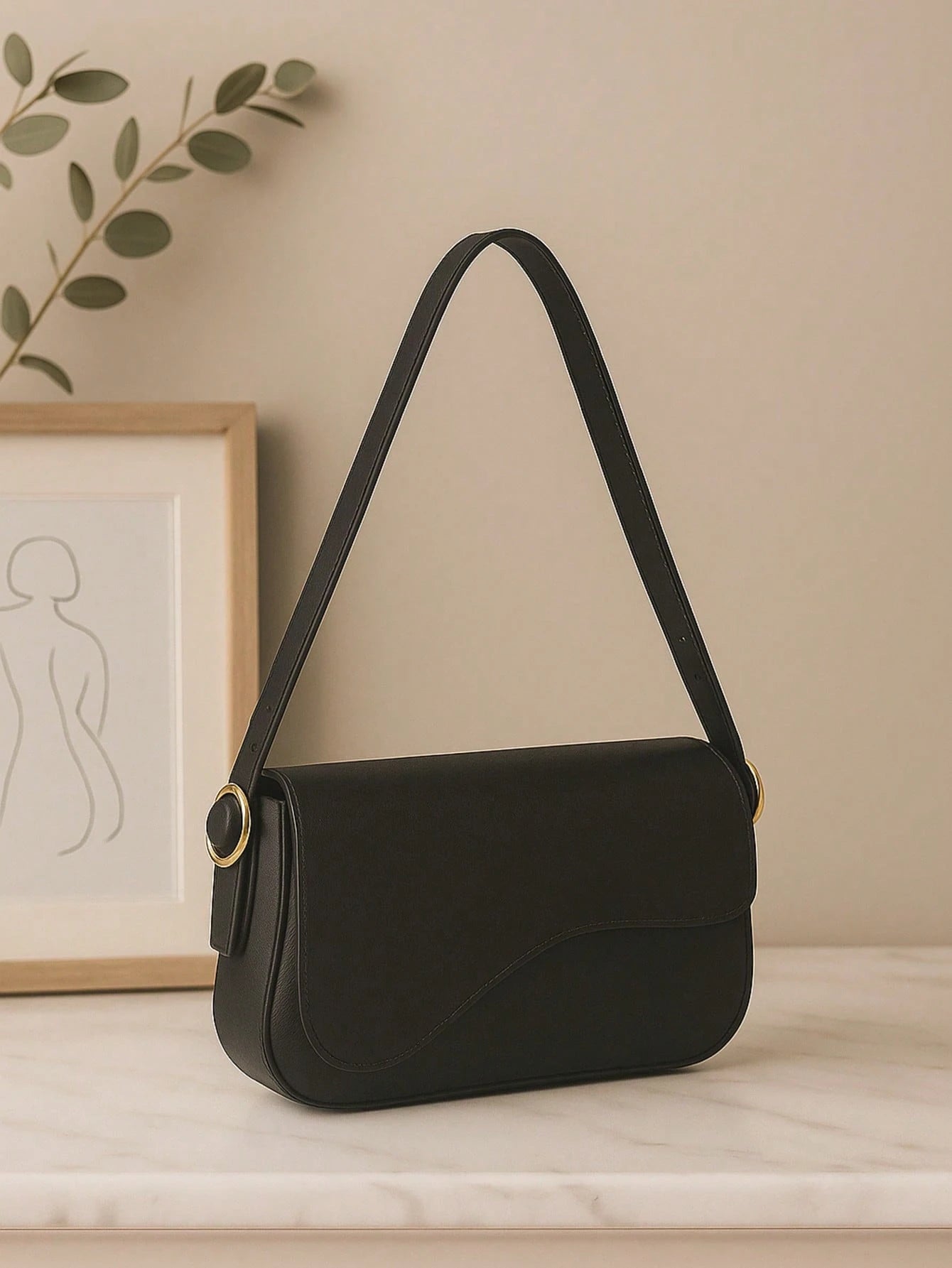 Bolsa Feminina Branca Linda Baguete Estilosa Barata