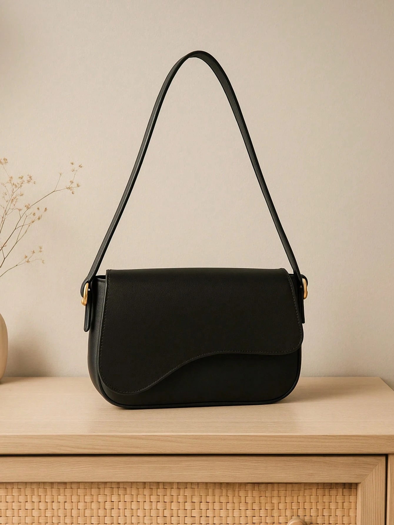 Bolsa Feminina Branca Linda Baguete Estilosa Barata