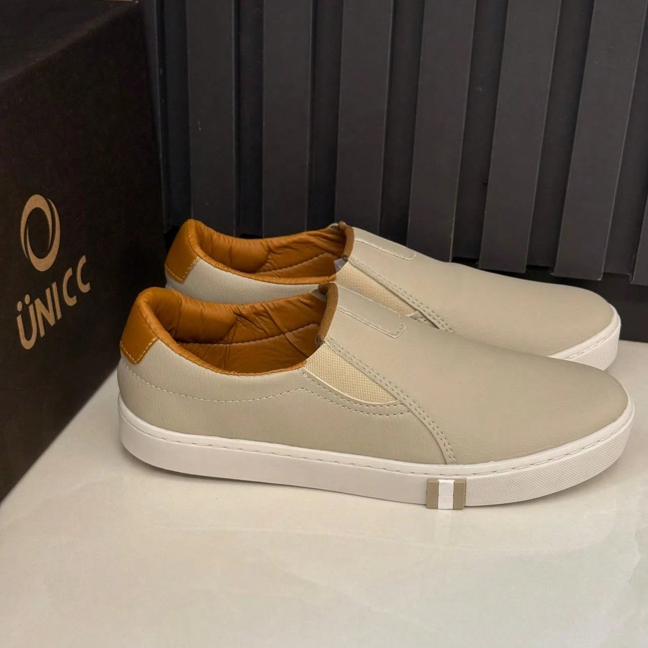 Slip On Masculino Casual em Couro PU