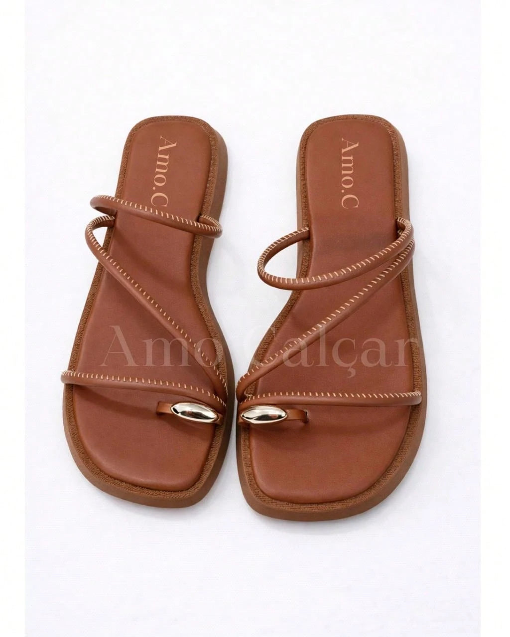 Sandália Feminina Flatform com detalhe em abs no dedinho elegante rasteirinha feminina