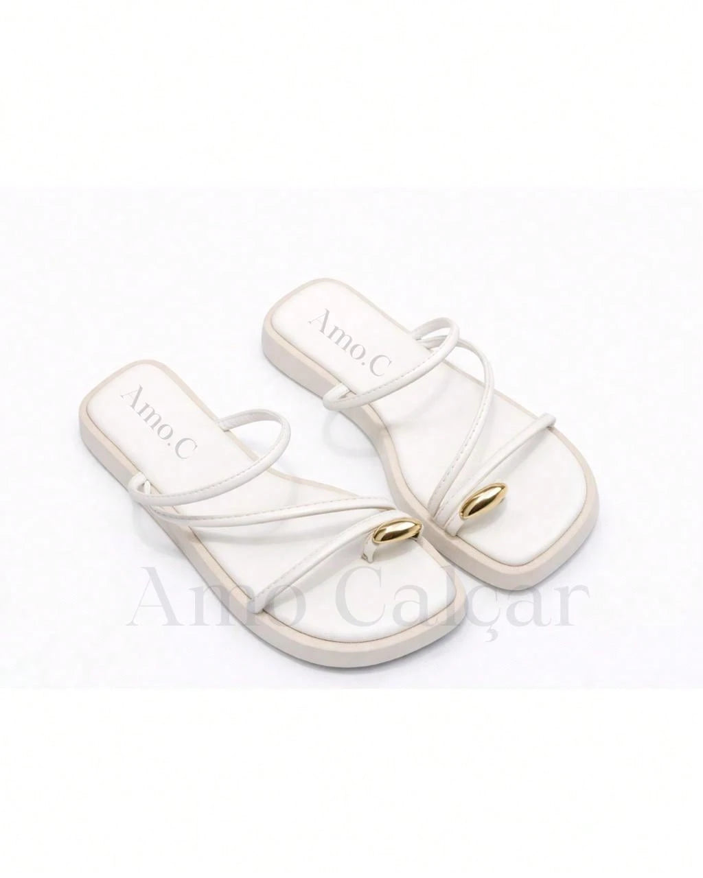 Sandália Feminina Flatform com detalhe em abs no dedinho elegante rasteirinha feminina