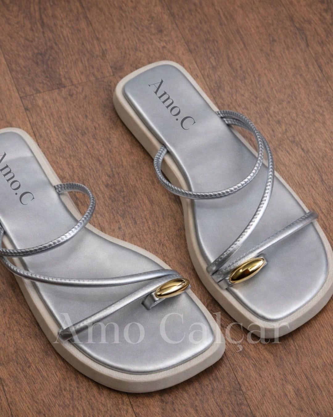 Sandália Feminina Flatform com detalhe em abs no dedinho elegante rasteirinha feminina