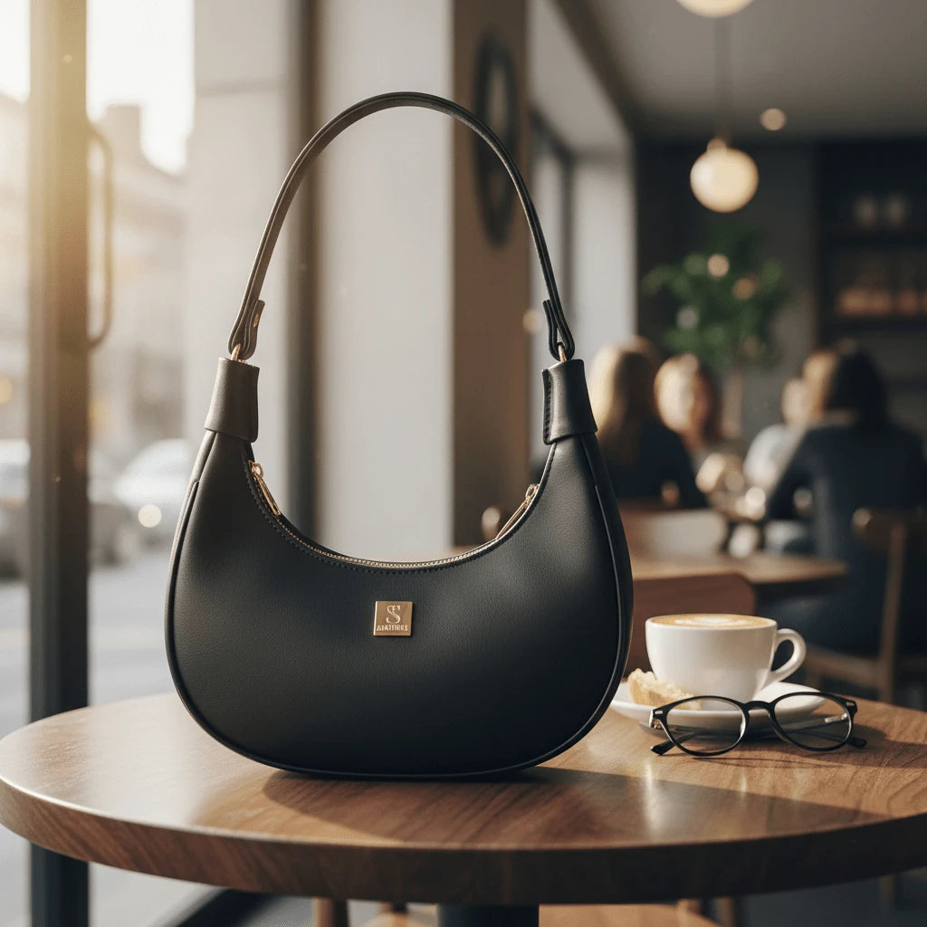 Vendedor IndicadoBolsa Meia Lua Feminina Tote De Ombro Pequena Sofisticada Minimalistas Couro Macio