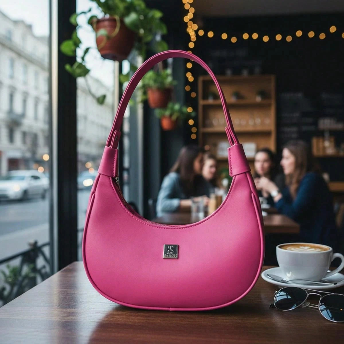 Vendedor IndicadoBolsa Meia Lua Feminina Tote De Ombro Pequena Sofisticada Minimalistas Couro Macio