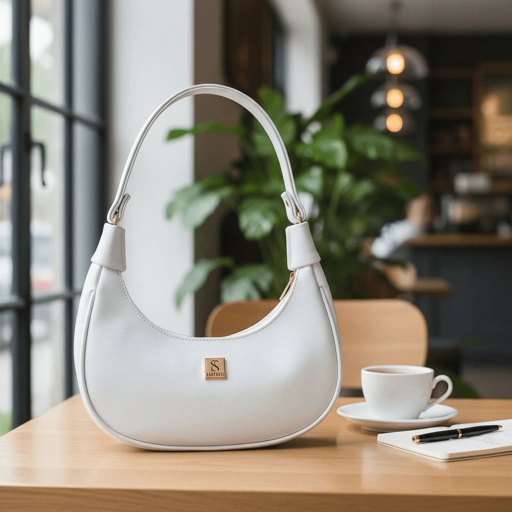 Vendedor IndicadoBolsa Meia Lua Feminina Tote De Ombro Pequena Sofisticada Minimalistas Couro Macio