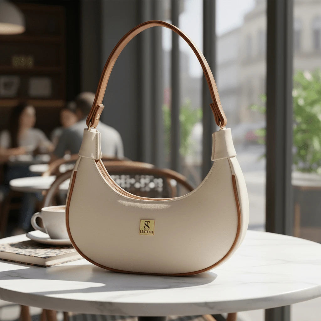 Vendedor IndicadoBolsa Meia Lua Feminina Tote De Ombro Pequena Sofisticada Minimalistas Couro Macio