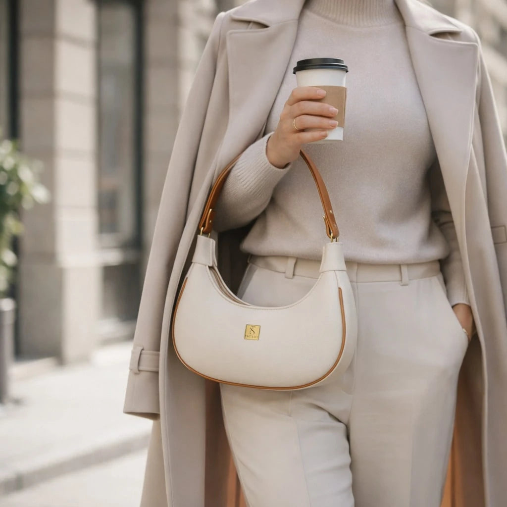 Vendedor IndicadoBolsa Meia Lua Feminina Tote De Ombro Pequena Sofisticada Minimalistas Couro Macio