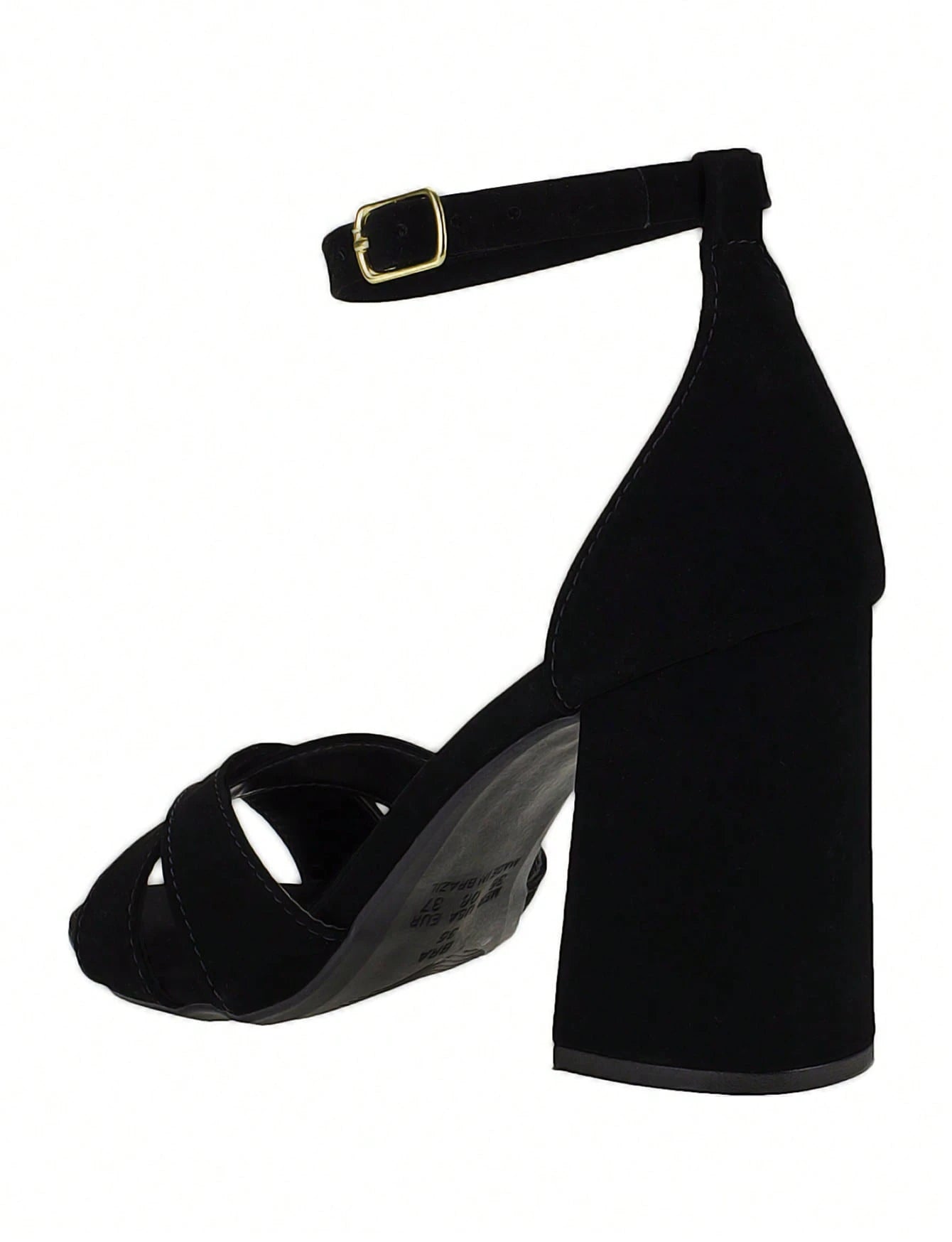 Vendedor IndicadoSandália Feminina Salto Alto Bloco Quadrado Confortável Nobuck Festa Moda Tiras Cruzadas em X Lançamento Tendencia Shekinah