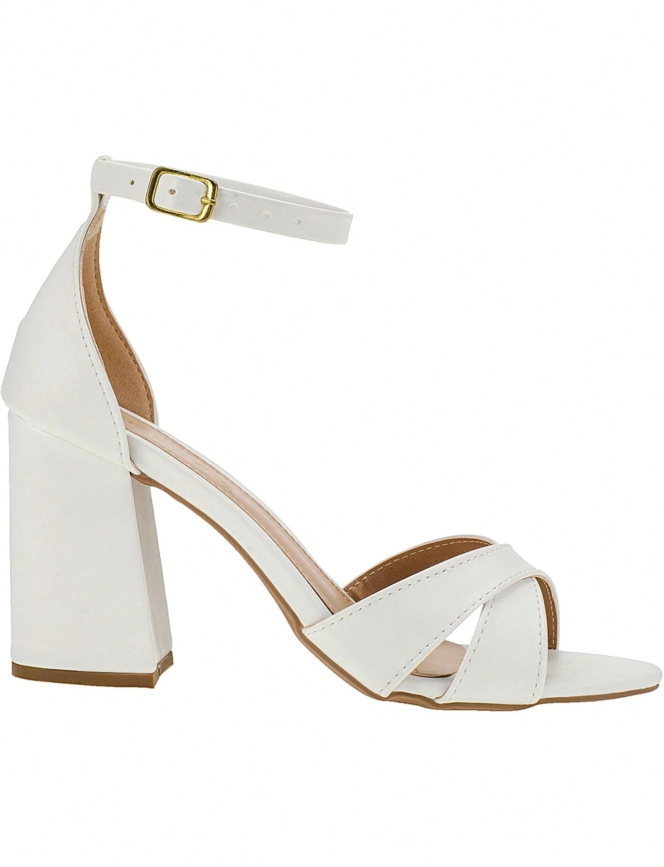 Vendedor IndicadoSandália Feminina Salto Alto Bloco Quadrado Confortável Nobuck Festa Moda Tiras Cruzadas em X Lançamento Tendencia Shekinah