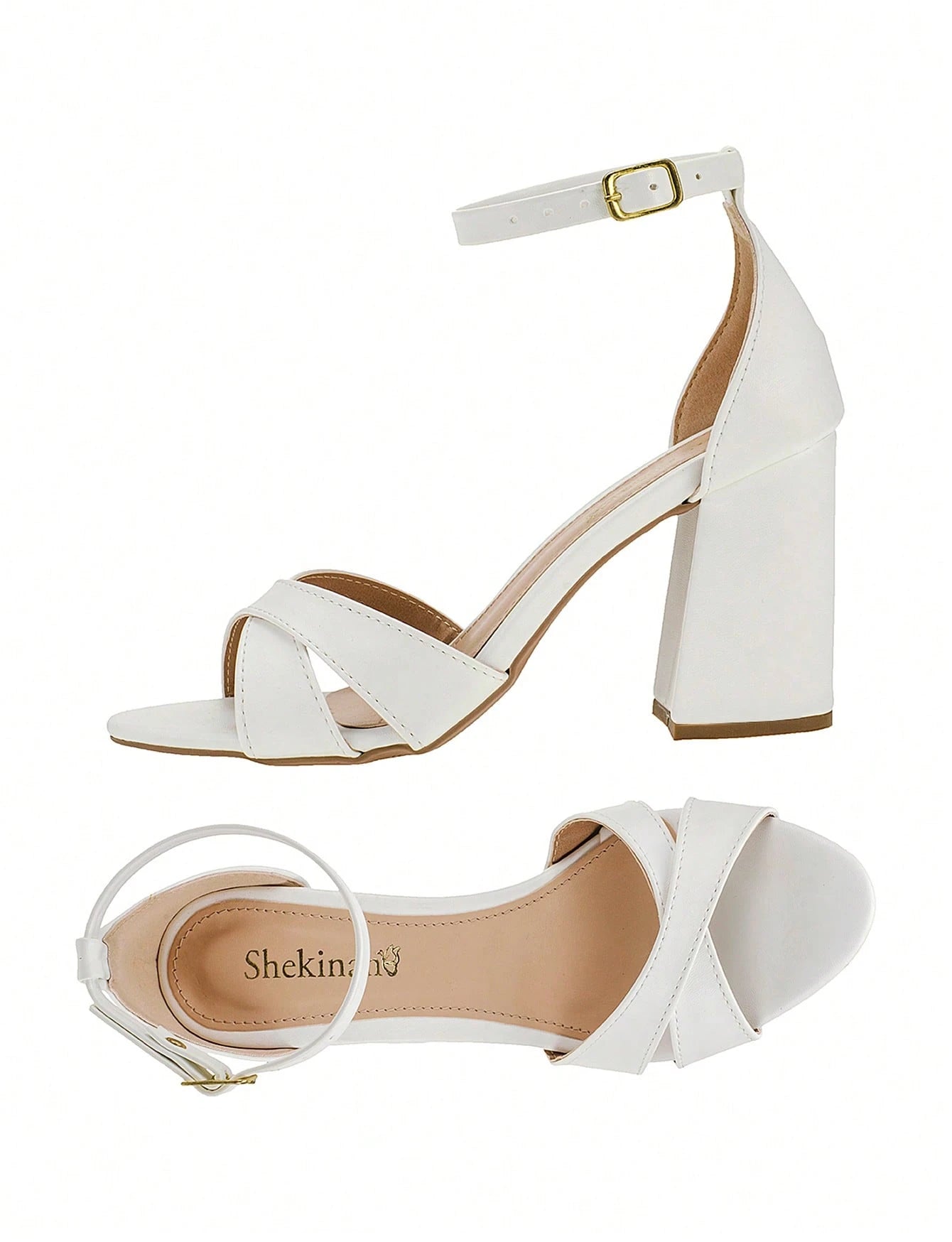 Vendedor IndicadoSandália Feminina Salto Alto Bloco Quadrado Confortável Nobuck Festa Moda Tiras Cruzadas em X Lançamento Tendencia Shekinah