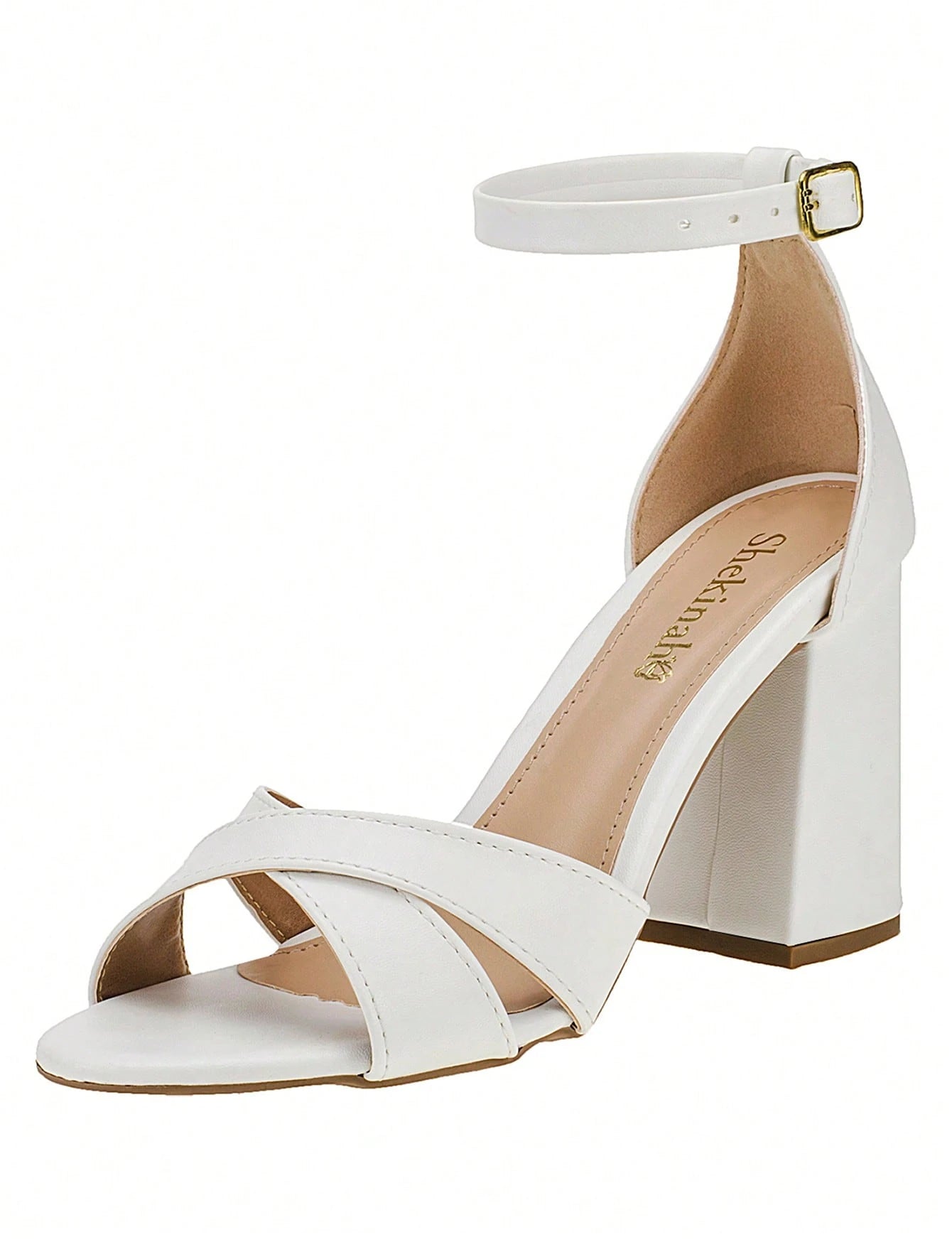 Vendedor IndicadoSandália Feminina Salto Alto Bloco Quadrado Confortável Nobuck Festa Moda Tiras Cruzadas em X Lançamento Tendencia Shekinah