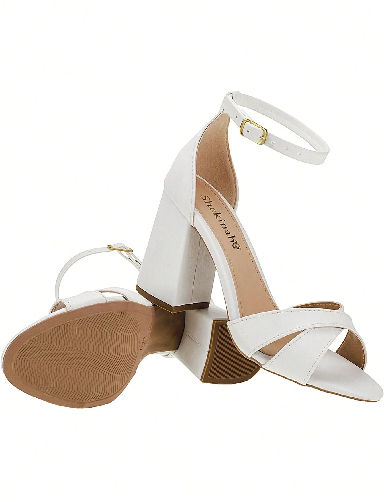 Vendedor IndicadoSandália Feminina Salto Alto Bloco Quadrado Confortável Nobuck Festa Moda Tiras Cruzadas em X Lançamento Tendencia Shekinah