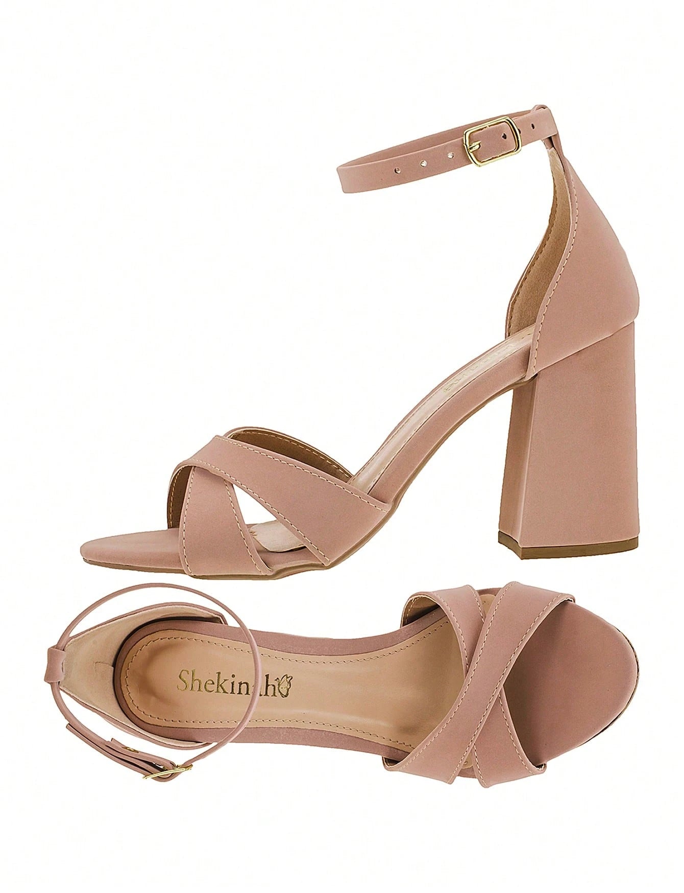 Vendedor IndicadoSandália Feminina Salto Alto Bloco Quadrado Confortável Nobuck Festa Moda Tiras Cruzadas em X Lançamento Tendencia Shekinah