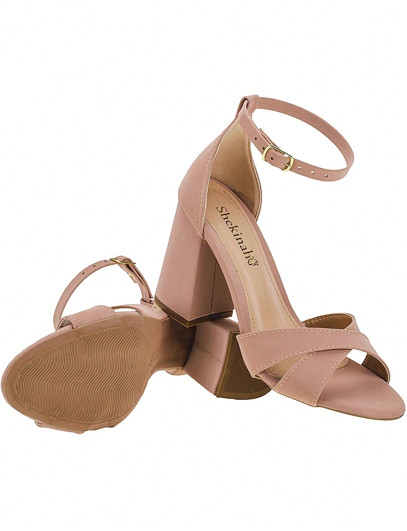 Vendedor IndicadoSandália Feminina Salto Alto Bloco Quadrado Confortável Nobuck Festa Moda Tiras Cruzadas em X Lançamento Tendencia Shekinah