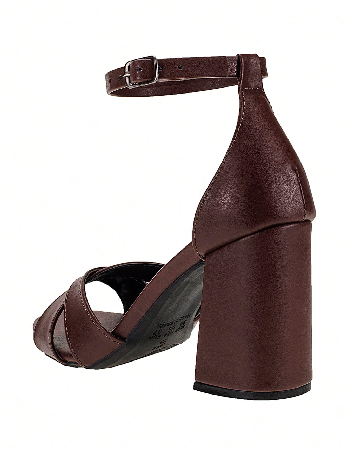 Vendedor IndicadoSandália Feminina Salto Alto Bloco Quadrado Confortável Nobuck Festa Moda Tiras Cruzadas em X Lançamento Tendencia Shekinah