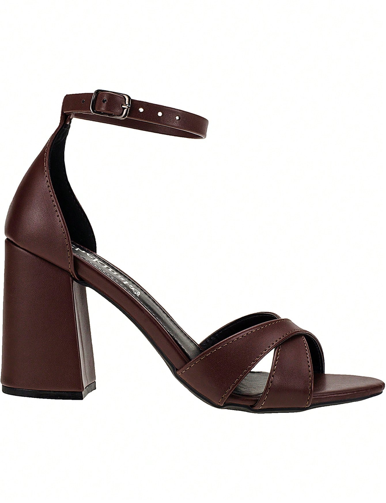 Vendedor IndicadoSandália Feminina Salto Alto Bloco Quadrado Confortável Nobuck Festa Moda Tiras Cruzadas em X Lançamento Tendencia Shekinah