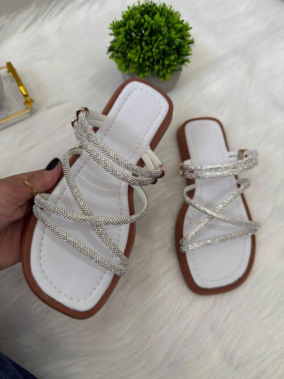 elegante Brilhante Strass Praia