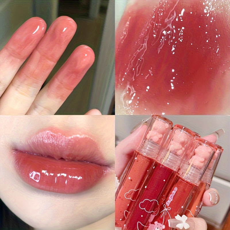 Brilho Labial Cristal Jelly Morango Urso Cereja