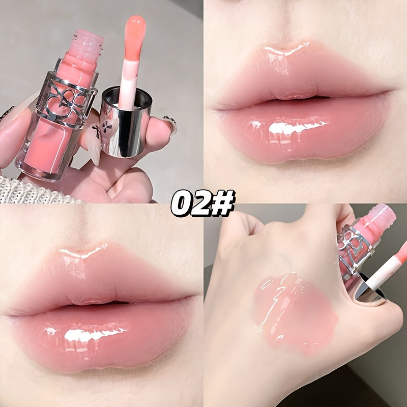 Gloss labial de longa duração - Bálsamo labial hidratante não pegajoso com brilho fino, acabamento brilhante, hidratação o dia todo para lábios secos e rachados