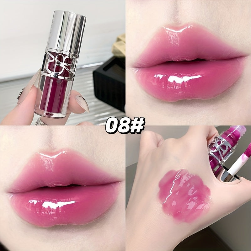 Gloss labial de longa duração - Bálsamo labial hidratante não pegajoso com brilho fino, acabamento brilhante, hidratação o dia todo para lábios secos e rachados