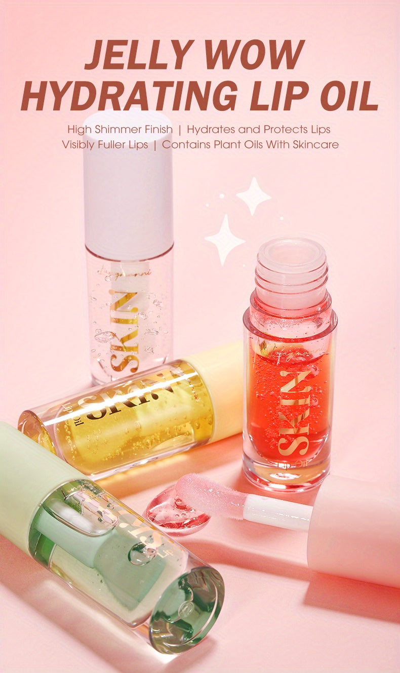 LANGMANNI Brilho Labial Hidratante com Sabor de Geléia de Frutas com Acabamento Brilhante