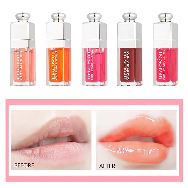 Gloss labial hidratante e batom líquido de longa duração em 6 cores | Não pegajoso, uso o dia todo, adequado para todos os tipos de pele, inclui rosa, roxo, vermelho, coral e nude - Embalagem elegante, ideal para o dia a dia e ocasiões especiais