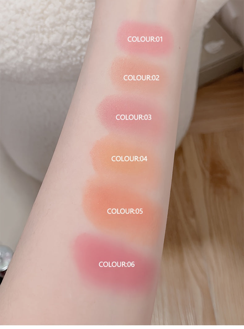 Blush de 6 Cores - Matte, Cobertura Média, À Prova d'Água, Pó Iluminador para Todos os Tons de Pele, Realçando o Brilho Natural e a Tez Impecável com Tons de Pêssego, Rosa e Neblina Suave.