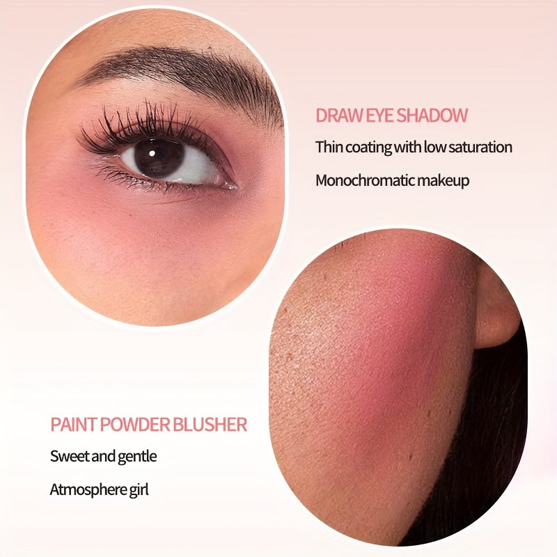 Blush de 6 Cores - Matte, Cobertura Média, À Prova d'Água, Pó Iluminador para Todos os Tons de Pele, Realçando o Brilho Natural e a Tez Impecável com Tons de Pêssego, Rosa e Neblina Suave.