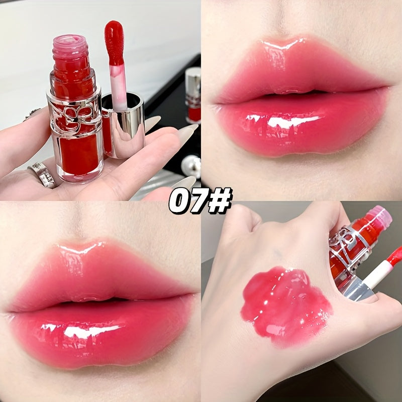 Gloss labial de longa duração - Bálsamo labial hidratante não pegajoso com brilho fino, acabamento brilhante, hidratação o dia todo para lábios secos e rachados