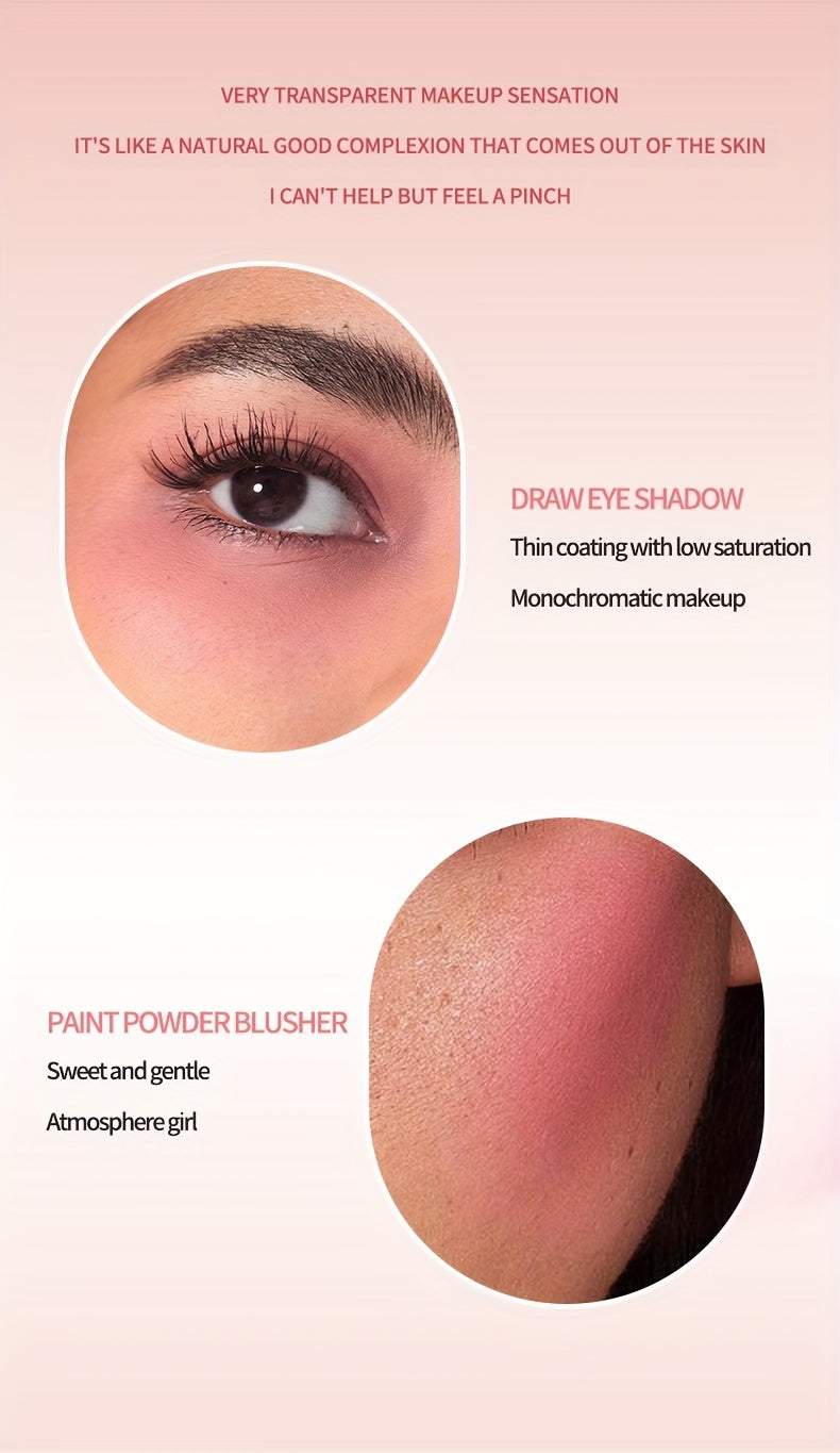 Blush de 6 Cores - Matte, Cobertura Média, À Prova d'Água, Pó Iluminador para Todos os Tons de Pele, Realçando o Brilho Natural e a Tez Impecável com Tons de Pêssego, Rosa e Neblina Suave.