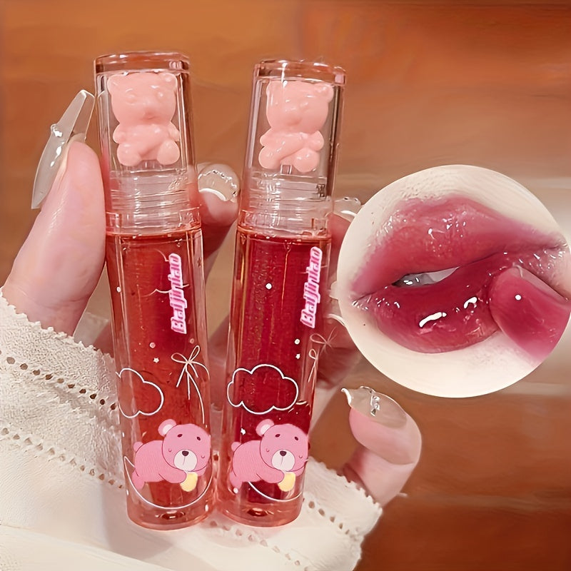 Brilho Labial Cristal Jelly Morango Urso Cereja