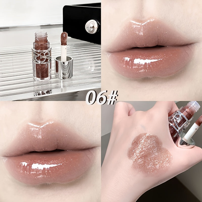 Gloss labial de longa duração - Bálsamo labial hidratante não pegajoso com brilho fino, acabamento brilhante, hidratação o dia todo para lábios secos e rachados