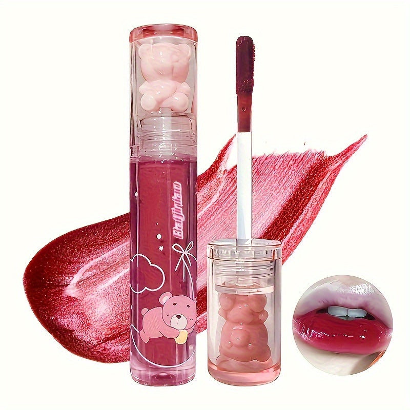 Brilho Labial Cristal Jelly Morango Urso Cereja